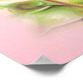 Botanisches Plakatprint von Wasserlilie pink Poster (Ecke)