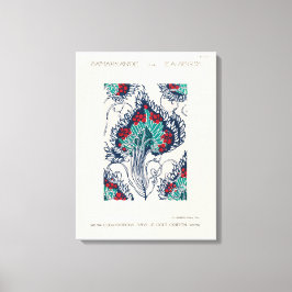 Botanisches Pochoir-Muster im Jugendstil Leinwanddruck