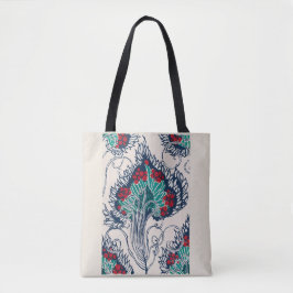 Botanisches Pochoir-Muster im Jugendstil Tasche