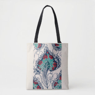 Botanisches Pochoir-Muster im Jugendstil Tasche