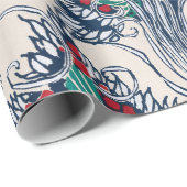 Botanisches Pochoir-Muster orientalisch Samarkande Geschenkpapier (Rolleneckpunkt)