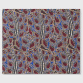 Botanisches Pochoir-Muster orientalisch Samarkande Geschenkpapier (Flach)