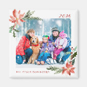 Botanisches Poinsettia-Foto Magnet (Vorne)