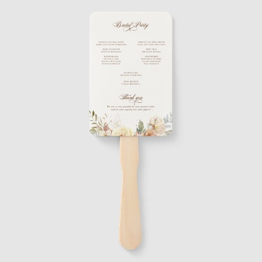 Botanisches Programm für rustikale Rose im Herbst Fächer (Rückseite)