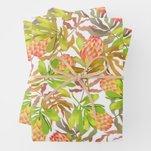 Botanisches Protea-Umschlagpapier für wild lebende Geschenkpapier Set