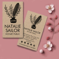 Botanisches Quill-Logo Notary Public Kraft