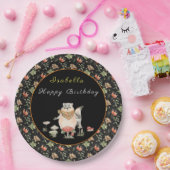 Botanisches Raccoon Anpassen von Text und Farbe Pappteller (Party)