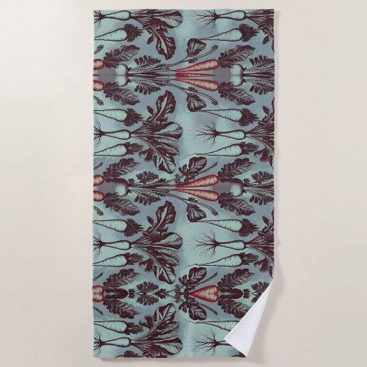 Botanisches Root Vegetables Fleece Blanket - Karot Strandtuch (Vorderseite)