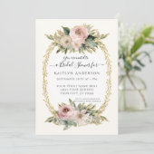 Botanisches Rosa Blume mit Gold Brautparty (Stehend Vorderseite)