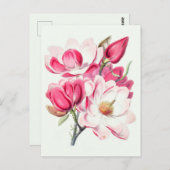 Botanisches Rosa Blume Postkarte (Vorne/Hinten)