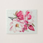 Botanisches Rosa Blume Puzzle (Horizontal)