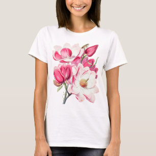 Botanisches Rosa Blume T-Shirt