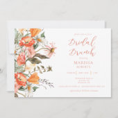 Botanisches Rosa Brunch Bridal Dusche Einladung (Vorderseite)