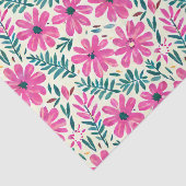 Botanisches rosa Daisy-Muster Seidenpapier (Ausschnitt)