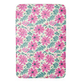 Botanisches Rosa Daisy Watercolor Badematte (Vorderseite Vertikal)