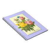 Botanisches Rosa-Gelb-Rosen-Notebook Notizblock (Rechte Seite)
