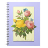 Botanisches Rosa-Gelb-Rosen-Notebook Notizblock (Vorderseite)