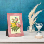 Botanisches Rosa Gelbe Rosen Fotoplatte (Seite)