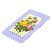 Botanisches Rosa Gelbe Rosen Magnet (Linke Seite)