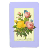 Botanisches Rosa Gelbe Rosen Magnet (Vertikal)
