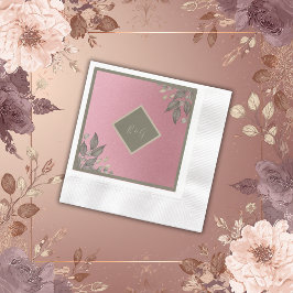 Botanisches Rosa Glitzer Glam Wedding Serviette