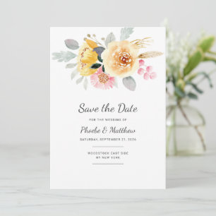 Botanisches Rosa Gold Florales Minimalistisches De Save The Date