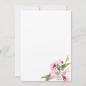 Botanisches Rosa Kirschblüte Sommergebirge Brautpa Einladung (Rückseite)