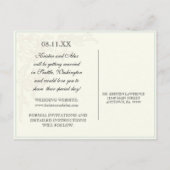 Botanisches Rosa, Lilac Save the Date Postkarte (Rückseite)