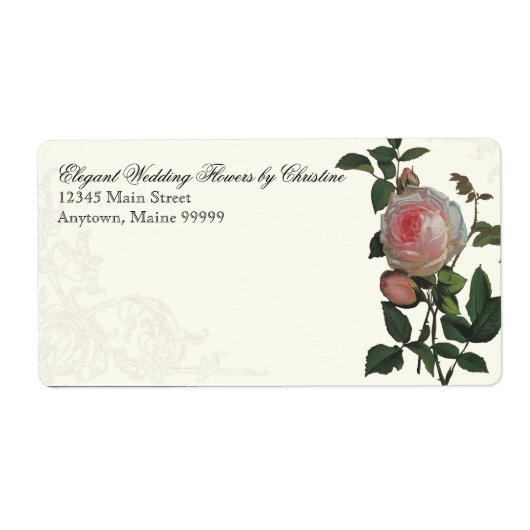 Botanisches Rosa, Schwarz - Rücksendeadressen-Aufk (Vorne)