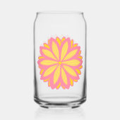 Botanisches Rosa und Gelbe Blume Dosenglas (Vorderseite)