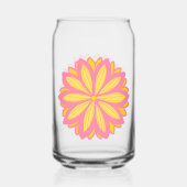 Botanisches Rosa und Gelbe Blume Dosenglas (Rückseite)