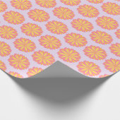 Botanisches Rosa und Gelbe Blume Geschenkpapier (Ecke)