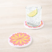 Botanisches Rosa und Gelbe Blume Getränkeuntersetzer (Seite)