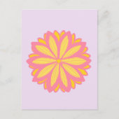 Botanisches Rosa und Gelbe Blume Postkarte (Vorderseite)