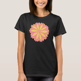 Botanisches Rosa und Gelbe Blume T-Shirt