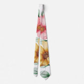 Botanisches Rosa und gelbes Blossom Chic Wedding Krawatte (Rückseite)