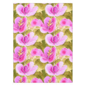 Botanisches Rosa und goldene Blume Tischdecke (Vorderseite)