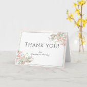 Botanisches Rosa und grüner Boho Danke-Karte Karte (Gelbe Blume)