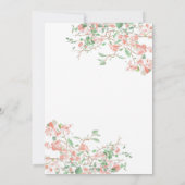 Botanisches Rosa und grünes Boho Hochzeit Einladung (Rückseite)