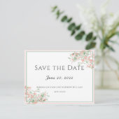 Botanisches Rosa und grünes Boho Save the Date (Stehend Vorderseite)