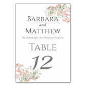 Botanisches Rosa und grünes Boho Tischnummer (Rückseite)