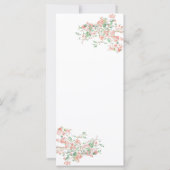 Botanisches Rosa und grünes Boho Wedding Menu Card (Rückseite)
