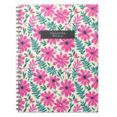 Botanisches rosa Wasserfarbmuster Notizblock (Vorderseite)