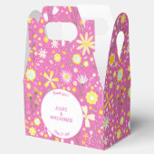 Botanisches rosa Wildblume Blumenmuster Geschenkschachtel (Geöffnet)