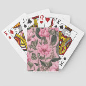 Botanisches Rosenblütenmuster Spielkarten (Rückseite)