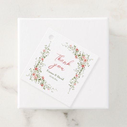 Botanisches Rosengarten Rustikale Hochzeit Geschenkanhänger (Beispiel)