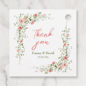 Botanisches Rosengarten Rustikale Hochzeit Geschenkanhänger (Rückseite)