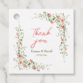 Botanisches Rosengarten Rustikale Hochzeit Geschenkanhänger (Vorderseite)