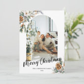 Botanisches Rot-Weiß-Weihnachtsgeschenk Feiertagskarte (Stehend Vorderseite)