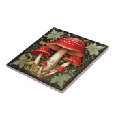 Botanisches Rotes Amanita Muskaria 3D-Effekt Pilz Fliese (Seite)
